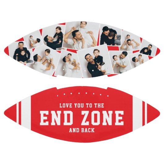 Custom 12 Photo Collage “Love You to the End Zone” Football (Paneele)