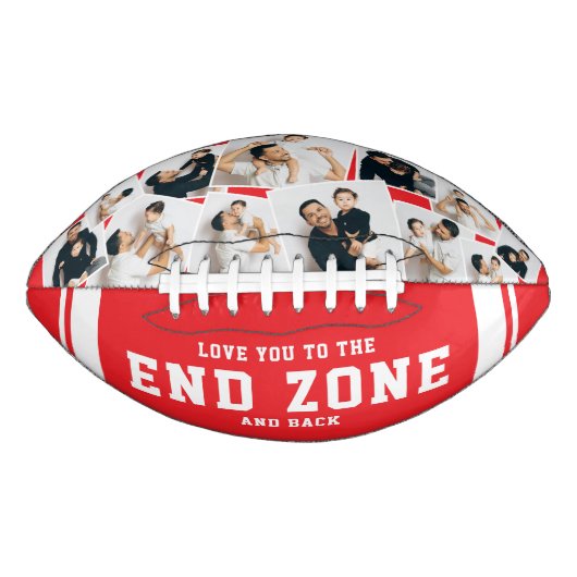 Custom 12 Photo Collage “Love You to the End Zone” Football (Vorderseite)