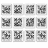 Custom 12 Scannable QR Code Transparenter Cut Viny Aufkleber (Vorderseite)