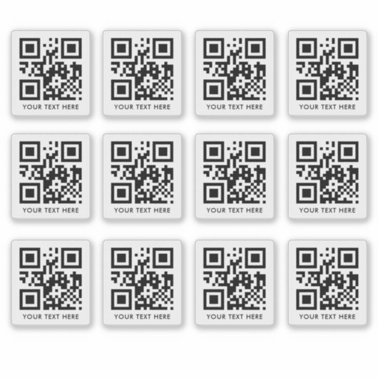 Custom 12 Scannable QR Code Transparenter Cut Viny Aufkleber (Vorderseite)