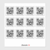 Custom 12 Scannable QR Code Transparenter Cut Viny Aufkleber (Blatt)