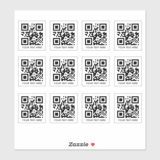 Custom 12 Scannable QR Code Transparenter Cut Viny Aufkleber (Blatt)