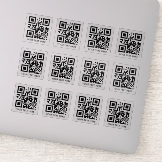 Custom 12 Scannable QR Code Transparenter Cut Viny Aufkleber (Detail)