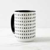 Custom 12 Word Family Word Search Kitchen Tasse (Vorderseite Links)