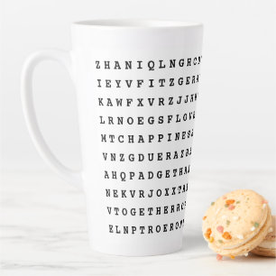 Custom 12 Word Family Word Search Küche Milchtasse