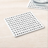 Custom 12 Word Family Word Search Rechteckiger Pappuntersetzer (angewinkelt)