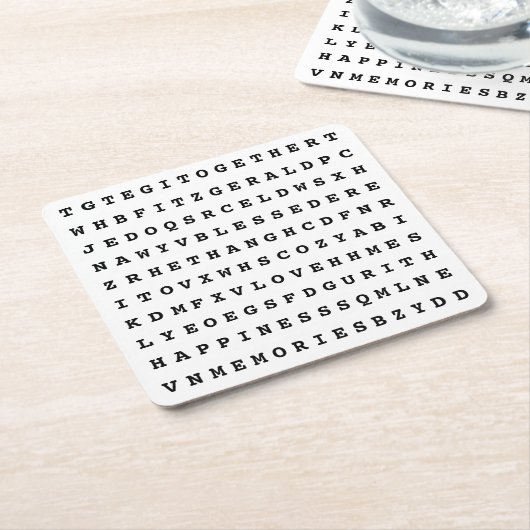 Custom 12 Word Family Word Search Rechteckiger Pappuntersetzer (angewinkelt)