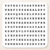 Custom 12 Word Family Word Search Rechteckiger Pappuntersetzer (Vorderseite)