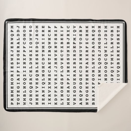 Custom 12 Word Family Word Search Sherpadecke (Vorderseite (Horizontal))