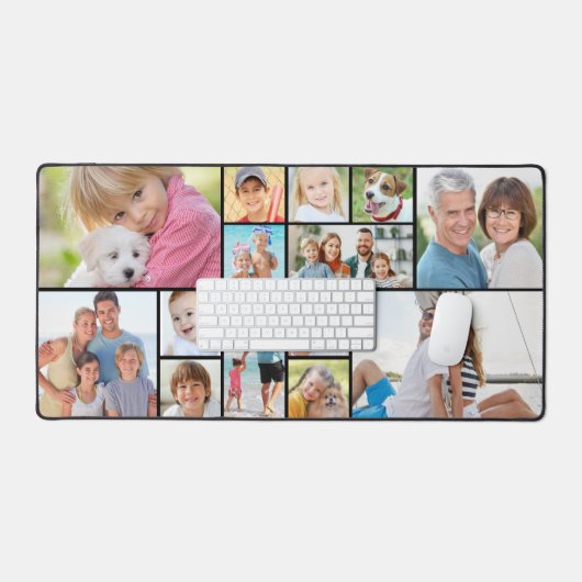 Custom 14 Foto Collage Modern Simple Schreibtischunterlage (Tastatur & Maus)