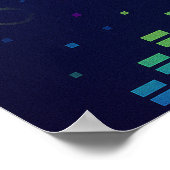 Custom 14. Geburtstag Neon Party Poster (Ecke)