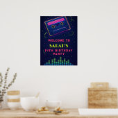 Custom 14. Geburtstag Neon Party Poster (Küche)
