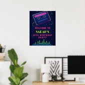 Custom 14. Geburtstag Neon Party Poster (Heimbüro)