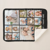 Custom 14 Photo Collage Personalized Black Sherpadecke (Vorderseite (Horizontal))