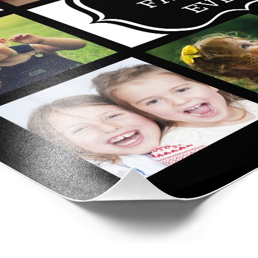 Custom 14 Picture Collage Best Family jemals Black Fotodruck (Ecke)