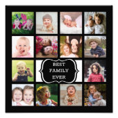 Custom 14 Picture Collage Best Family jemals Black Fotodruck (Vorne)