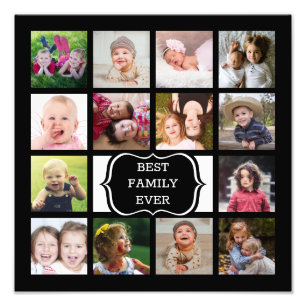 Custom 14 Picture Collage Best Family jemals Black Fotodruck