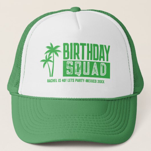 Custom 15. 20. 30. 4. 50. 60 Birthday Squad Truckerkappe (Vorderseite)