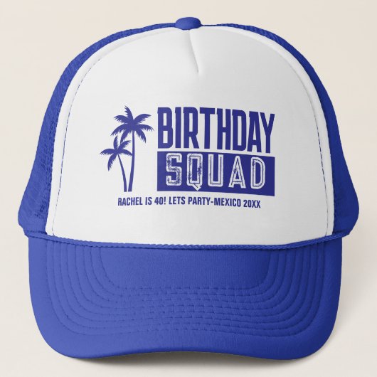 Custom 15. 20. 30. 4. 50. 60 Birthday Squad Truckerkappe (Vorderseite)