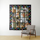 Custom 16-Foto Collage Diamond große Wand hängen Wandteppich (Beispiel)