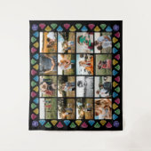 Custom 16-Foto Collage Diamond große Wand hängen Wandteppich (Vorderseite)