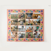 Custom 16-Foto Collage Diamond Jumbo Wall Hängend Wandteppich (Vorderseite (Horizontal))