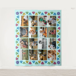 Custom 16-Foto Collage Diamond Jumbo Wall Hängend Wandteppich