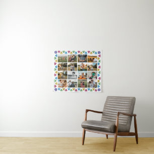 Custom 16-Foto Collage Diamond Jumbo Wall Hängend Wandteppich