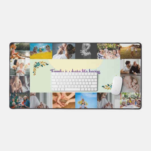 Custom 16 Foto Collage Personalisierte Schreibtisc Schreibtischunterlage (Tastatur & Maus)