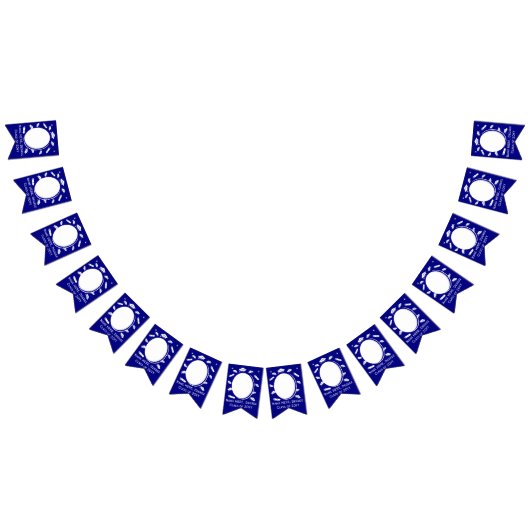 Custom 16 Fotos Graduation Cap Toss, Diploma Blue Wimpelkette (Alle)