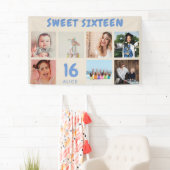 Custom 16. Geburtstagsparty Foto Collage Banner (Insitu)