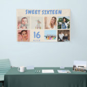 Custom 16. Geburtstagsparty Foto Collage Banner (Messeveranstaltung)