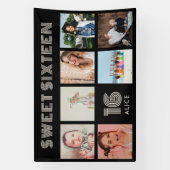 Custom 16. Geburtstagsparty Foto Collage Banner (Vertikal)