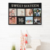 Custom 16. Geburtstagsparty Foto Collage Banner (InSitu)