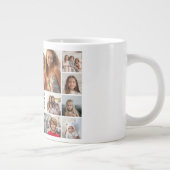 Custom 17 Foto Collage - Schwarz - Weißer Text Jumbo-Tasse (Rechts)