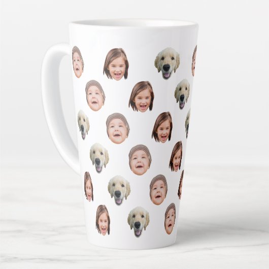 Custom 17 oz Funny Baby Kids Family Face 3 Photos Milchtasse (Linke Ecke)