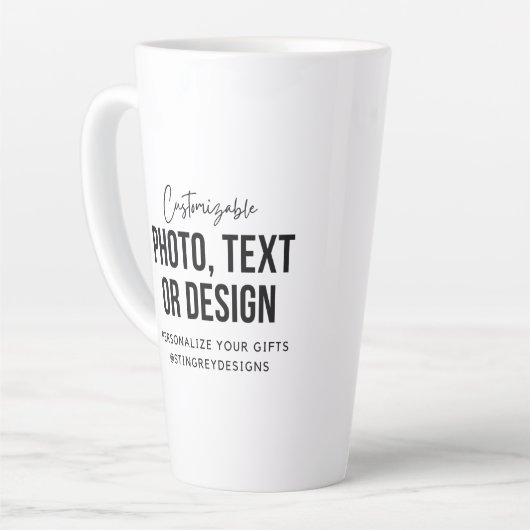 Custom 17 oz Latte Mug | Personalized Coffee Cup Milchtasse (Linke Ecke)
