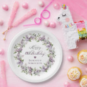 Custom 18 Birthday Lila Lilac Spring Blume Pappteller (Party)
