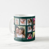 Custom 18 Family Foto Collage Smarald Green Kaffeetasse (Vorderseite Links)