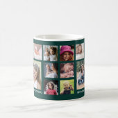 Custom 18 Family Foto Collage Smarald Green Kaffeetasse (Mittel)