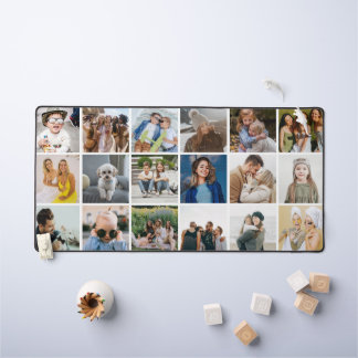 Custom 18 Foto Grid Collage Modern Schreibtischunterlage
