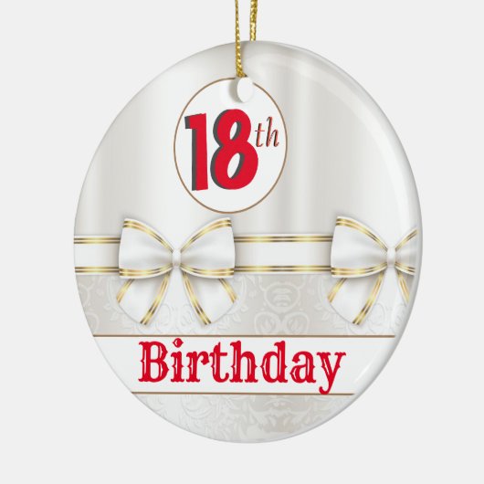 CUSTOM 18. Geburtstag Keramik Ornament (Links)