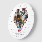 Custom 18 Heart shaped Photo Collage couples gifts Große Wanduhr (Winkel)