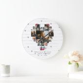 Custom 18 Heart shaped Photo Collage couples gifts Große Wanduhr (Zuhause)