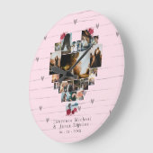 Custom 18 Herz geformt Foto Collage Paare Geschenk Große Wanduhr (Winkel)
