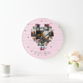 Custom 18 Herz geformt Foto Collage Paare Geschenk Große Wanduhr (Zuhause)
