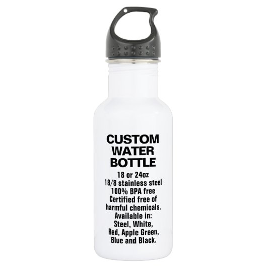 Custom 18oz WHITE Stainless Steel Water Flasche Edelstahlflasche (Vorderseite)