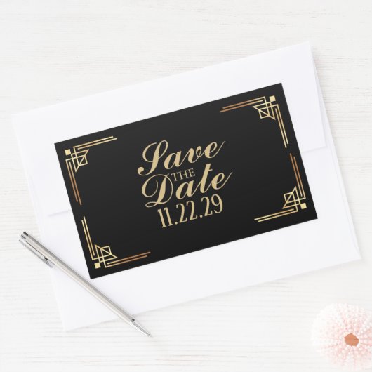 Custom 1920s Save the Date Large Sticker (Umschlag)