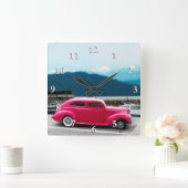 Custom 1940 Famous American Make Sedan Quadratische Wanduhr (Zuhause)