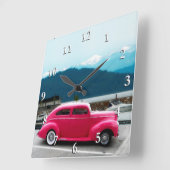 Custom 1940 Famous American Make Sedan Quadratische Wanduhr (Winkel)